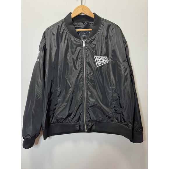 Unbranded Men’s Jacket Bomber Style Black SZ 2X With Flag And Other Patches - Picture 2 of 13